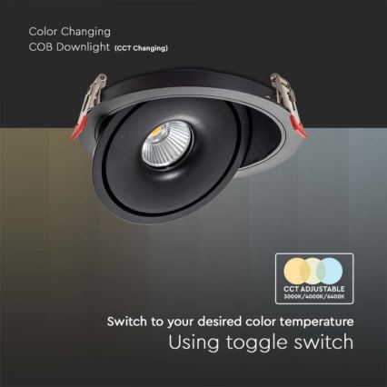 LED Χωνευτό φωτιστικό σποτ LED/20W/230V 3000/4000/6400K διάμετρος 16,5 cm μαύρο