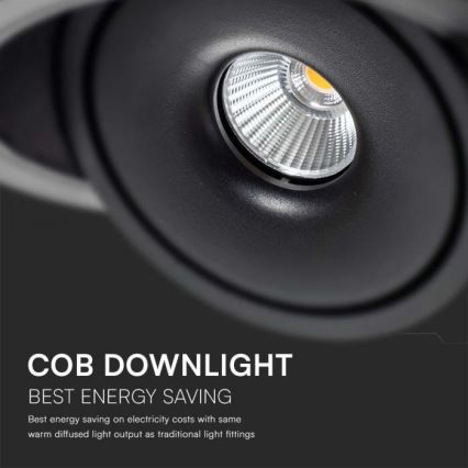 LED Χωνευτό φωτιστικό σποτ LED/28W/230V 3000/4000/6400K διάμετρος 20 cm μαύρο