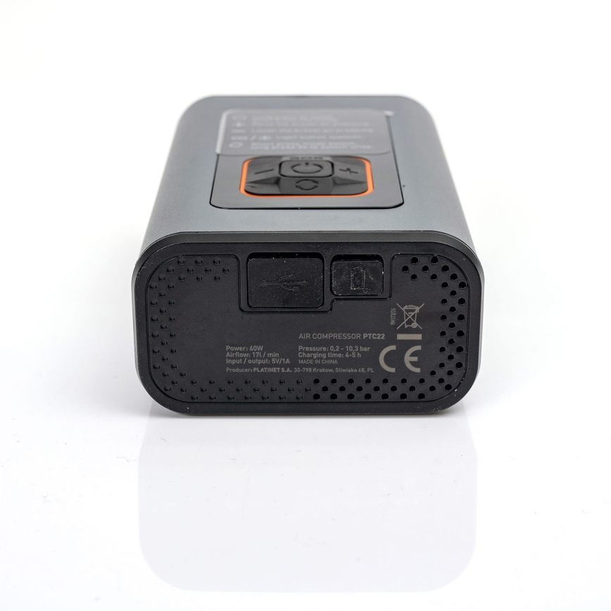 LED Ψηφιακό κομπρεσέρ αέρος 3σε1 4000 mAh 5W μαύρο