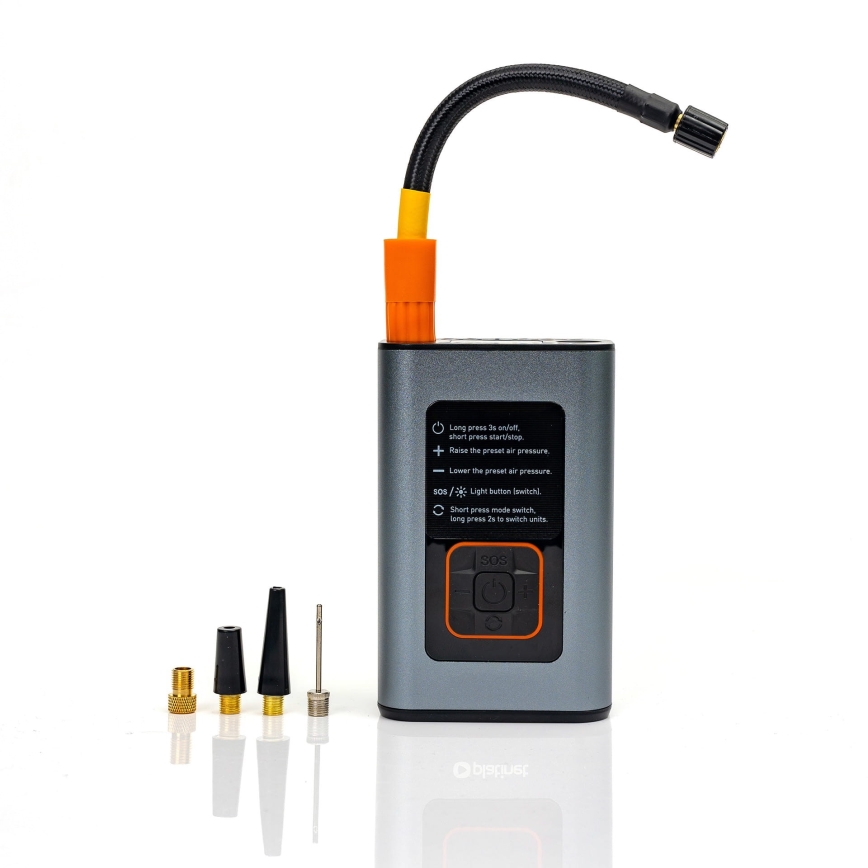 LED Ψηφιακό κομπρεσέρ αέρος 3σε1 4000 mAh 5W μαύρο