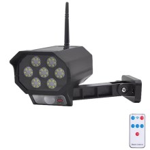 LED Ψεύτικη κάμερα ασφαλείας με αισθητήρα και με ένα solar panel LED/5W/5,5V IP65 + τηλεχειριστήριο