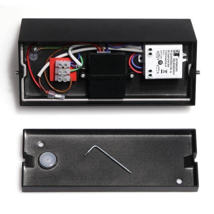 LED2 - LED Φωτιστικό τοίχου εξωτερικού χώρου με αισθητήρα HUGO LED/9W/230V IP54 3000K/4000K