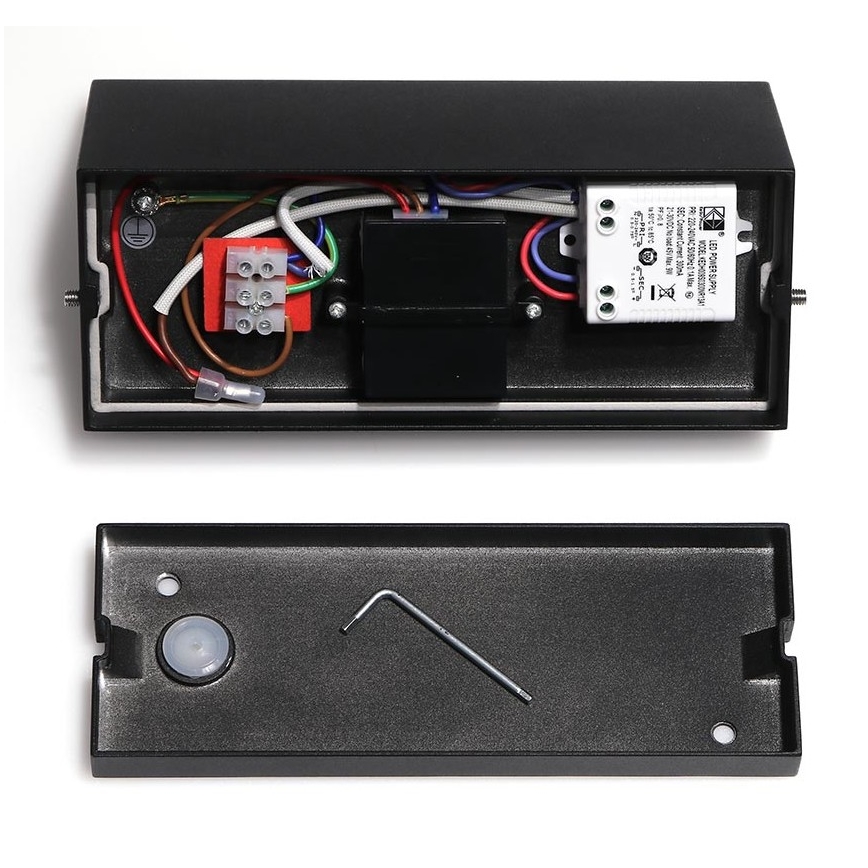 LED2 - LED Φωτιστικό τοίχου εξωτερικού χώρου με αισθητήρα HUGO LED/9W/230V IP54 3000K/4000K