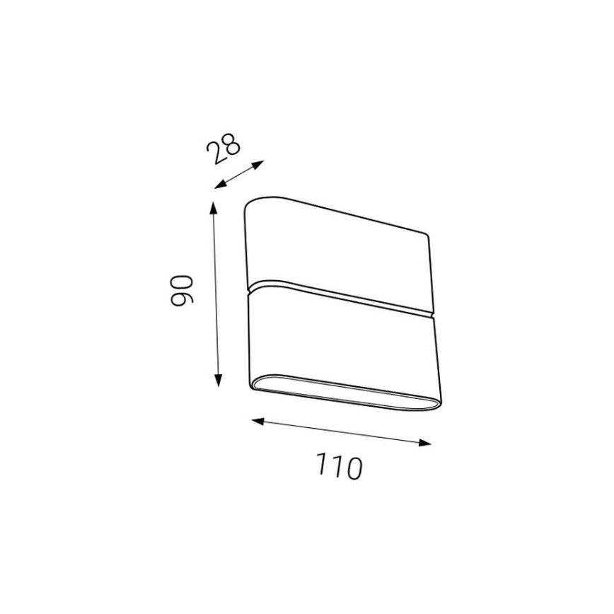 LED2 - Φωτιστικό τοίχου εξωτερικού χώρου LED FLAT 2xLED/3W/230V ανθρακί IP54