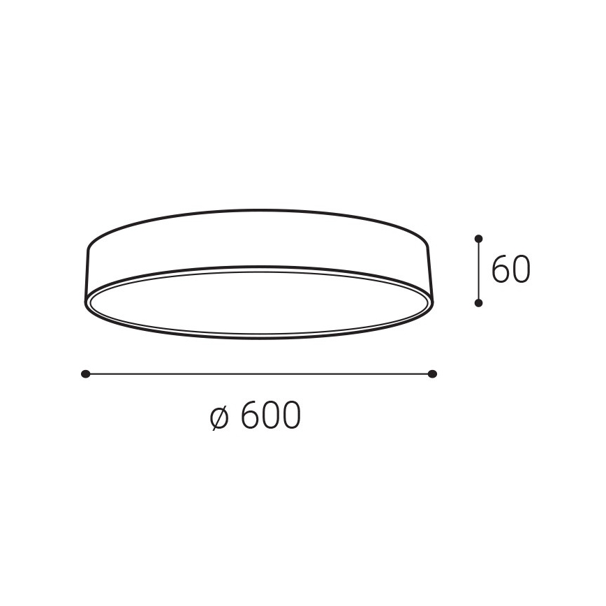 LED2 - Φωτιστικό οροφής MONO SLIM LED/60W/230V 3000K/4000K Ø 60 cm μαύρο