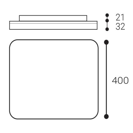 LED2 - Φωτιστικό οροφής μπάνιου LED SQUARE LED/38W/230V 3000K/3500K/4000K IP54 λευκό