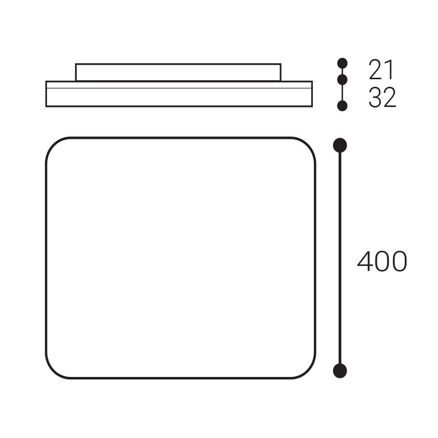 LED2 - Φωτιστικό οροφής μπάνιου LED SQUARE LED/38W/230V 3000K/3500K/4000K IP54 λευκό