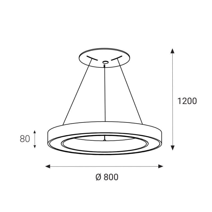 LED2 - Κρεμαστό φωτιστικό οροφής LED SATURN LED/80W/230V 3000K διάμετρος 80 cm λευκό