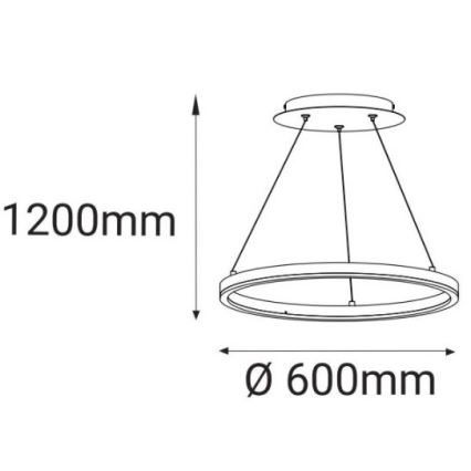 LED2 - Κρεμαστό πολύφωτο CIRCLE LED/42W/230V