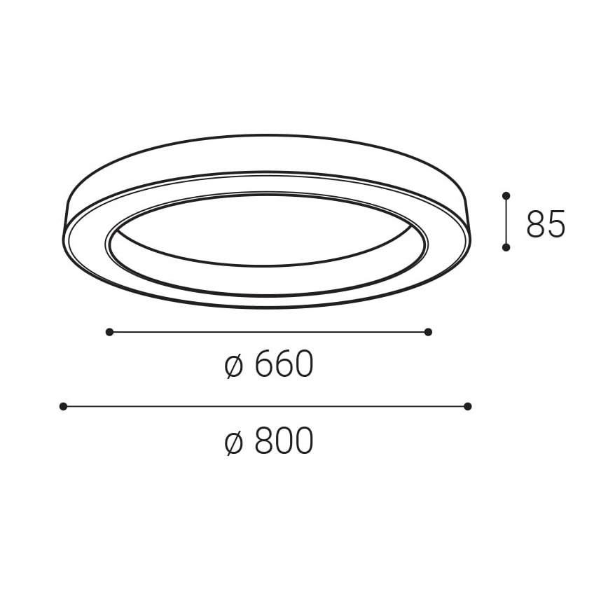 LED2 - LED Dimmable φωτιστικό οροφής SATURN LED/60W/230V 3000K/4000K μαύρο