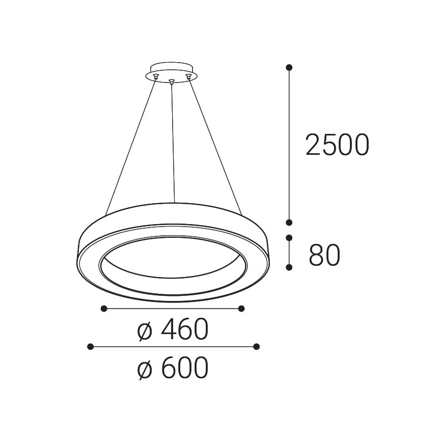 LED2 - Led Dimmable κρεμαστό φωτιστικό οροφής SATURN LED/50W/230V 3000K/4000K λευκό