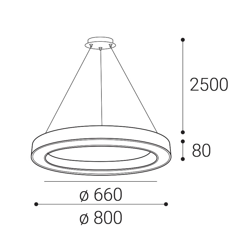 LED2 - Led Dimmable κρεμαστό φωτιστικό οροφής SATURN LED/60W/230V 3000K/4000K μαύρο