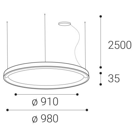 LED2 - Led Dimmable κρεμαστό φωτιστικό οροφής BELLA LED/80W/230V 3000K/4000K λευκό