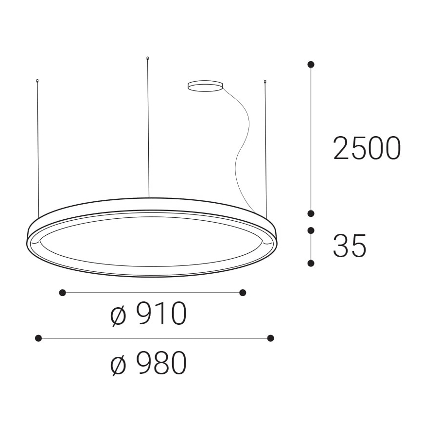 LED2 - Led Dimmable κρεμαστό φωτιστικό οροφής BELLA LED/80W/230V 3000K/4000K λευκό