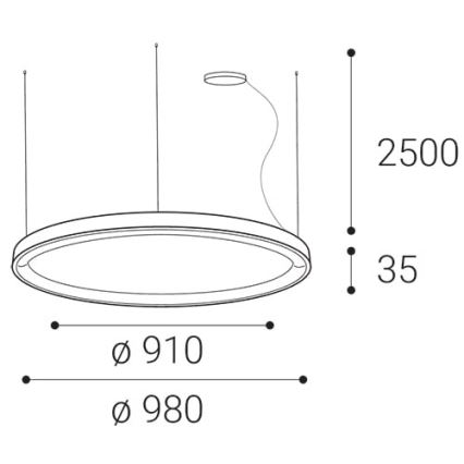 LED2 - Led Dimmable κρεμαστό φωτιστικό οροφής BELLA LED/80W/230V 3000K/4000K μαύρο