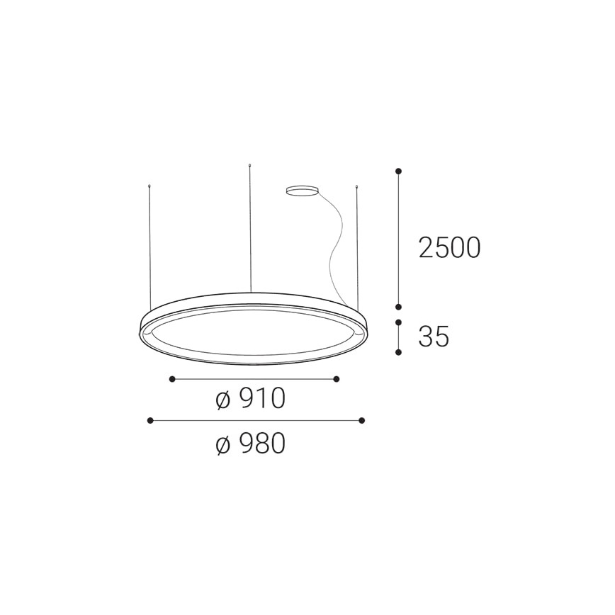 LED2 - Led Dimmable κρεμαστό φωτιστικό οροφής BELLA LED/80W/230V 3000K/4000K μαύρο