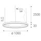 LED2 - Led Dimmable κρεμαστό φωτιστικό οροφής CIRCLE LED/80W/230V 3000K/4000K διάμετρος 100 cm λευκό