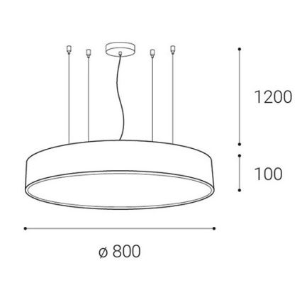 LED2 - Led Dimmable κρεμαστό φωτιστικό οροφής MONO LED/100W/230V 3000K/4000K μαύρο