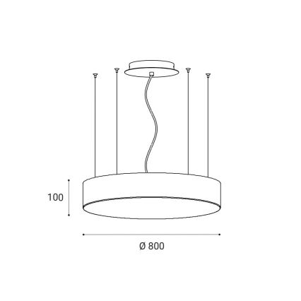 LED2 - LED Dimmable κρεμαστό φωτιστικό οροφής MONO LED/100W/230V