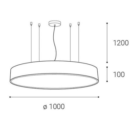 LED2 - Led Dimmable κρεμαστό φωτιστικό οροφής MONO LED/153W/230V 3000K/4000K λευκό