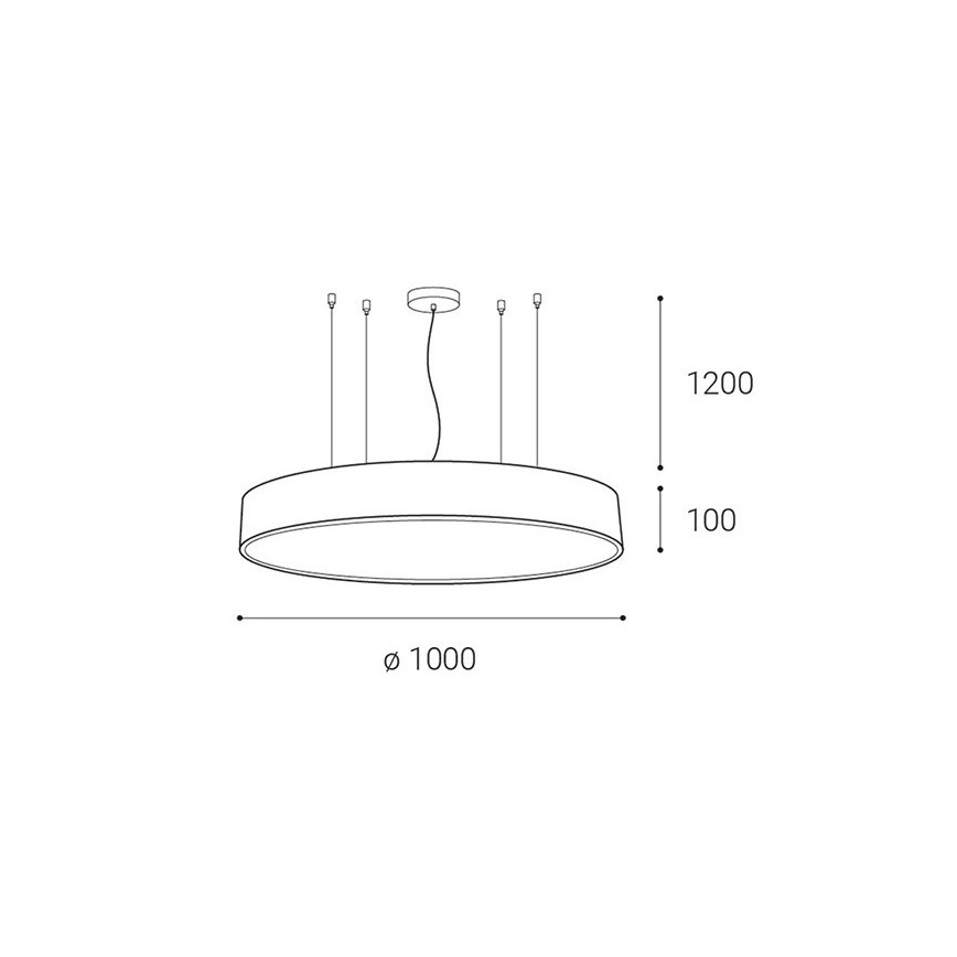 LED2 - Led Dimmable κρεμαστό φωτιστικό οροφής MONO LED/153W/230V 3000K/4000K λευκό