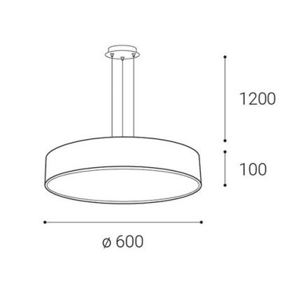 LED2 - Led Dimmable κρεμαστό φωτιστικό οροφής MONO LED/60W/230V 3000K/4000K λευκό