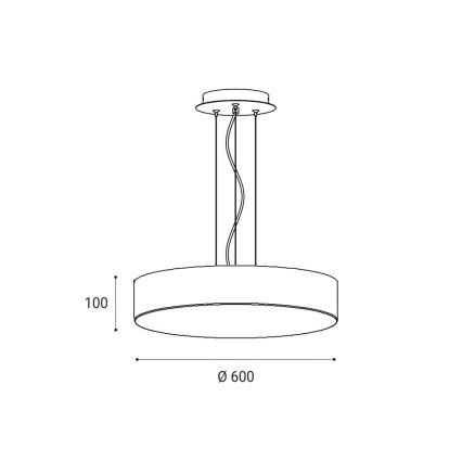 LED2 - LED Dimmable κρεμαστό φωτιστικό οροφής MONO LED/60W/230V