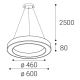 LED2 - Led Dimmable κρεμαστό φωτιστικό οροφής SATURN LED/50W/230V 3000K/4000K λευκό