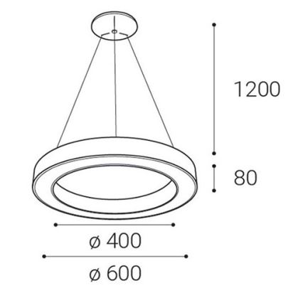 LED2 - Led Dimmable κρεμαστό φωτιστικό οροφής SATURN LED/50W/230V 3000K/4000K μαύρο