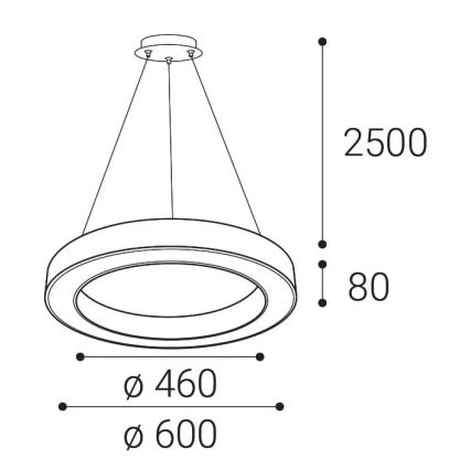 LED2 - Led Dimmable κρεμαστό φωτιστικό οροφής SATURN LED/50W/230V 3000K/4000K μαύρο