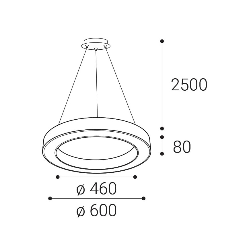 LED2 - Led Dimmable κρεμαστό φωτιστικό οροφής SATURN LED/50W/230V 3000K/4000K μαύρο