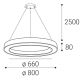 LED2 - Led Dimmable κρεμαστό φωτιστικό οροφής SATURN LED/60W/230V 3000K/4000K λευκό
