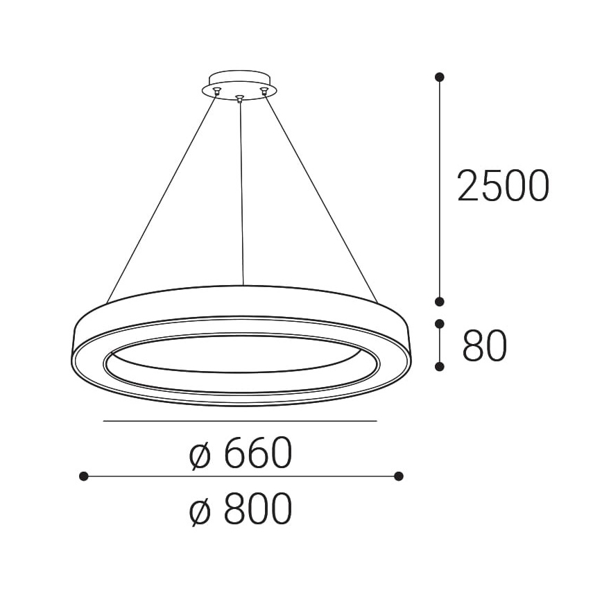 LED2 - Led Dimmable κρεμαστό φωτιστικό οροφής SATURN LED/60W/230V 3000K/4000K λευκό