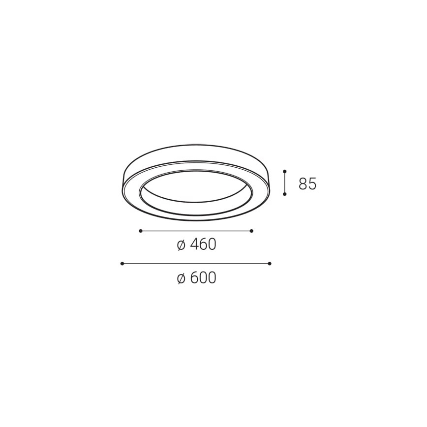 LED2 - LED Dimmable φωτιστικό οροφής SATURN LED/50W/230V 3000K/4000K μαύρο