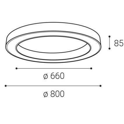 LED2 - LED Dimmable φωτιστικό οροφής SATURN LED/60W/230V 3000K/4000K μαύρο