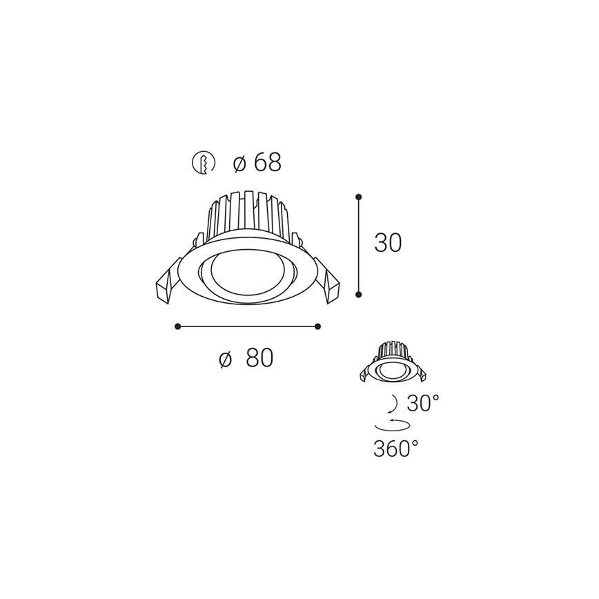 LED2 - LED Dimmable χωνευτό φωτιστικό μπάνιου MAX LED/8W/230V 3000K IP65