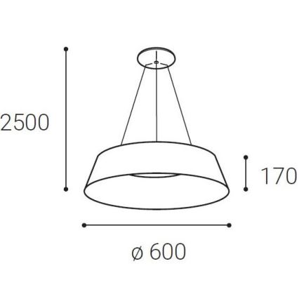 LED2 - LED Κρεμαστό πολύφωτο KATY LED/60W/230V 3000/4000K λευκό