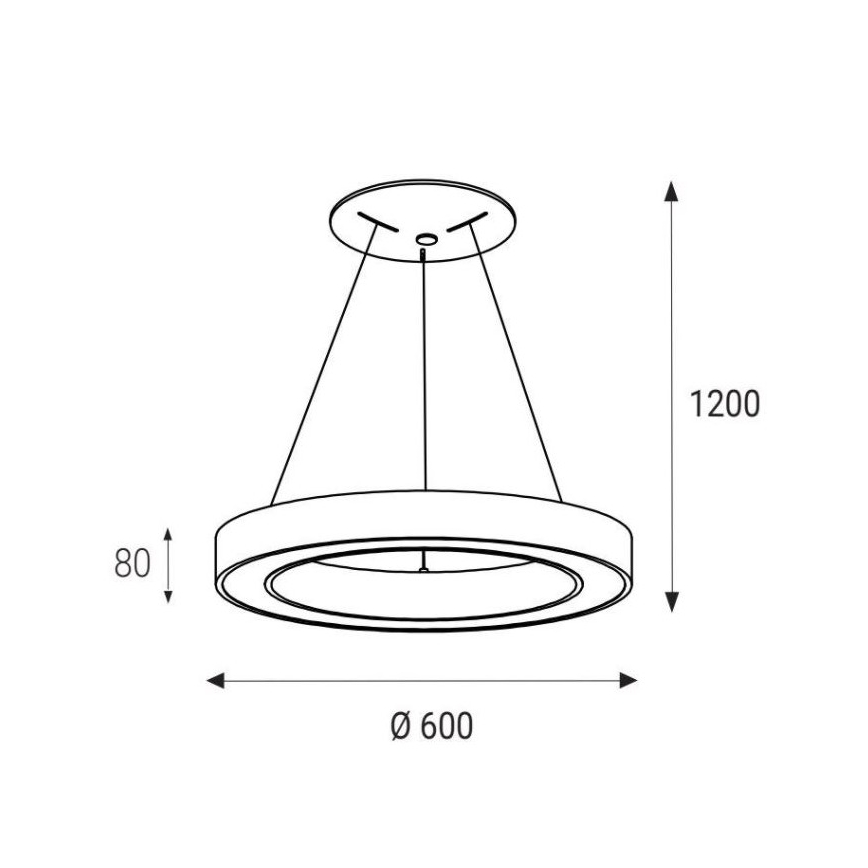 LED2 - LED Πολύφωτο κρεμαστό SATURN LED/50W/230V 3000/4000K λευκό