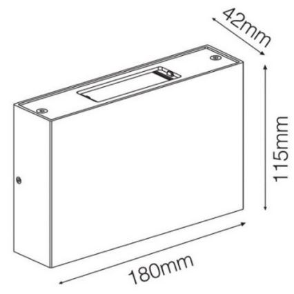 LED2 - LED Εξωτερικό φως τοίχου BLADE 2xLED/12W/230V IP54