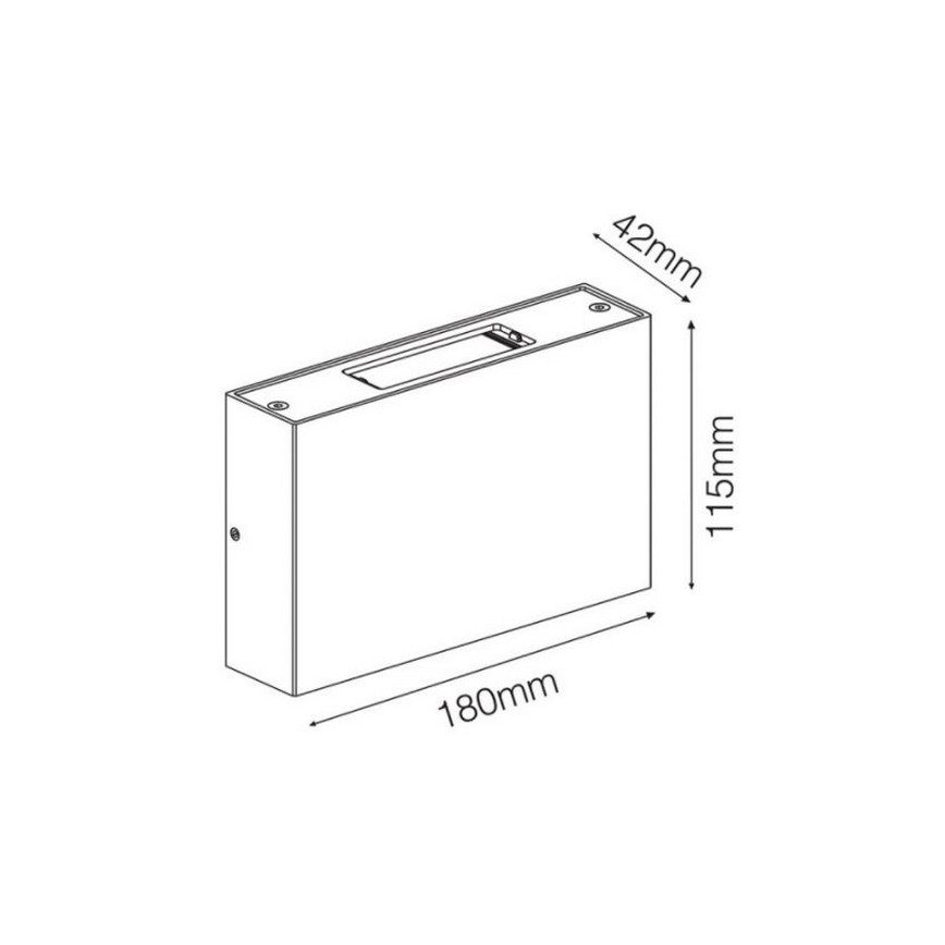 LED2 - LED Εξωτερικό φως τοίχου BLADE 2xLED/12W/230V IP54