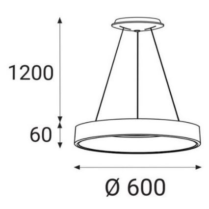 LED2 - LED  Πολύφωτο BELLA LED/50W/230V 3000/4000K μαύρο