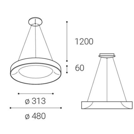 LED2 - LED Πολύφωτο κρεμαστό BELLA LED/40W/230V 3000/4000K μαύρο