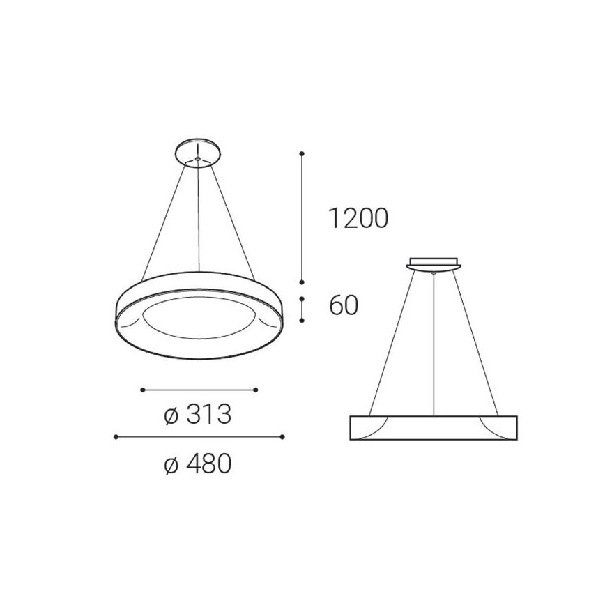 LED2 - LED Πολύφωτο κρεμαστό BELLA LED/40W/230V 3000/4000K μαύρο
