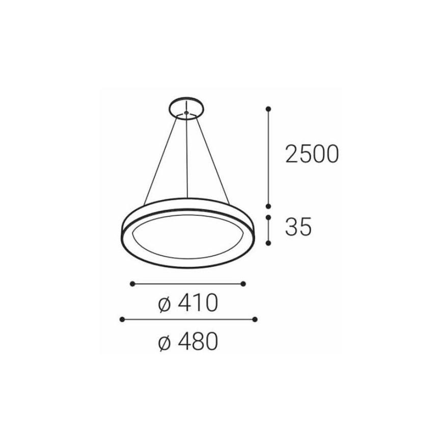 LED2 - LED Πολύφωτο κρεμαστό BELLA SLIM LED/38W/230V 3000/4000K λευκό