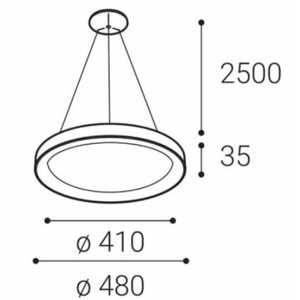 LED2 - LED Πολύφωτο κρεμαστό  BELLA SLIM LED/38W/230V 3000/4000K μαύρο