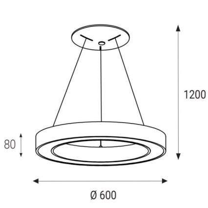 LED2 - LED Πολύφωτο κρεμαστό SATURN LED/50W/230V 3000/4000K λευκό