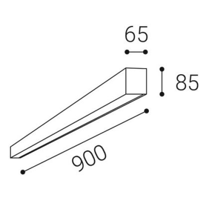LED2 - LED φωτιστικό οροφής LINO LED/24W/230V 3000/3500/4000K 90 cm μαύρο