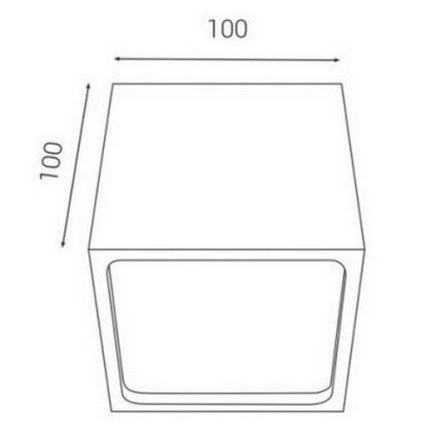 LED2 - LED Φωτιστικό οροφής εξωτερικού χώρου CUBE  LED/12W/230V λευκό