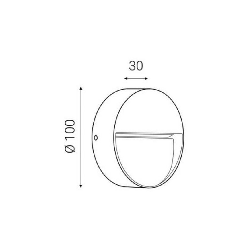 LED2 - LED Φωτιστικό τοίχου εξωτερικού χώρου STEP ON LED/3W/230V IP54
