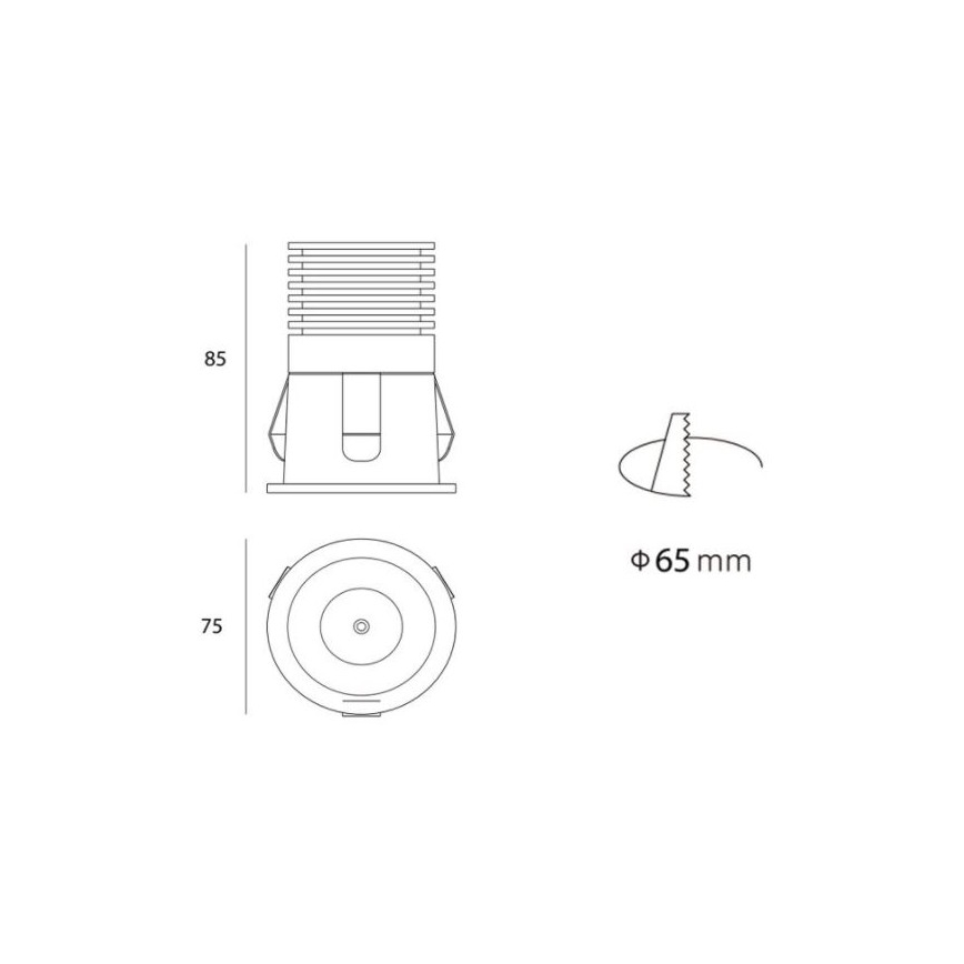 LED2 - LED Χωνευτό φωτιστικό RAY LED/10W/230V λευκό IP44